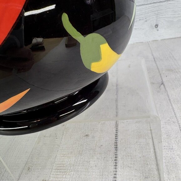 THE MAIN INGREDIENTS Black Ceramic Red Orange Green Chili Peppers 3.5Qt Pitcher - Picture 15 of 16